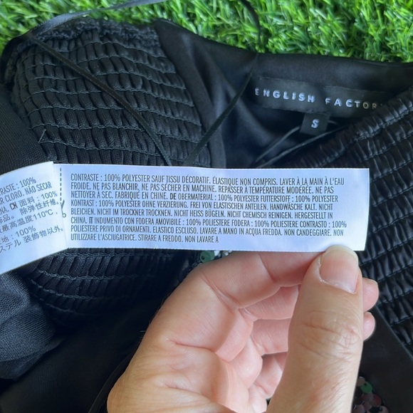 ENGLISH FACTORY Black Sequin Top size small - Picture 6 of 11